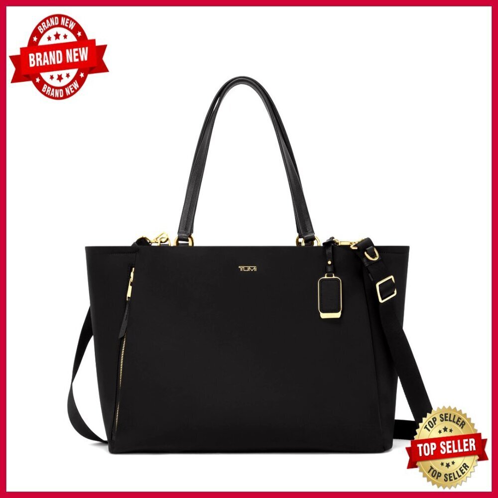 Large Nylon Tote Bag with Detachable Crossbody Strap, Water-Resistant